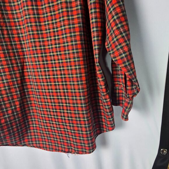 Nordstrom Men’s Plaid Shirt Red & Blue Size 16 1/2-33 Relaxed Fit Button-Down - Picture 12 of 15